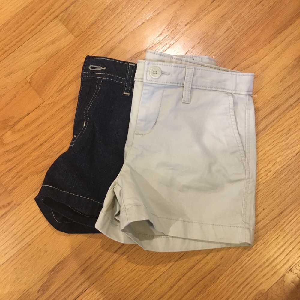 Beige and Dark Blue Shorts